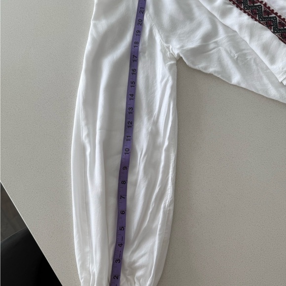 Super Soft Off Shoulder Embroidered White Boho Top - Picture 10 of 11